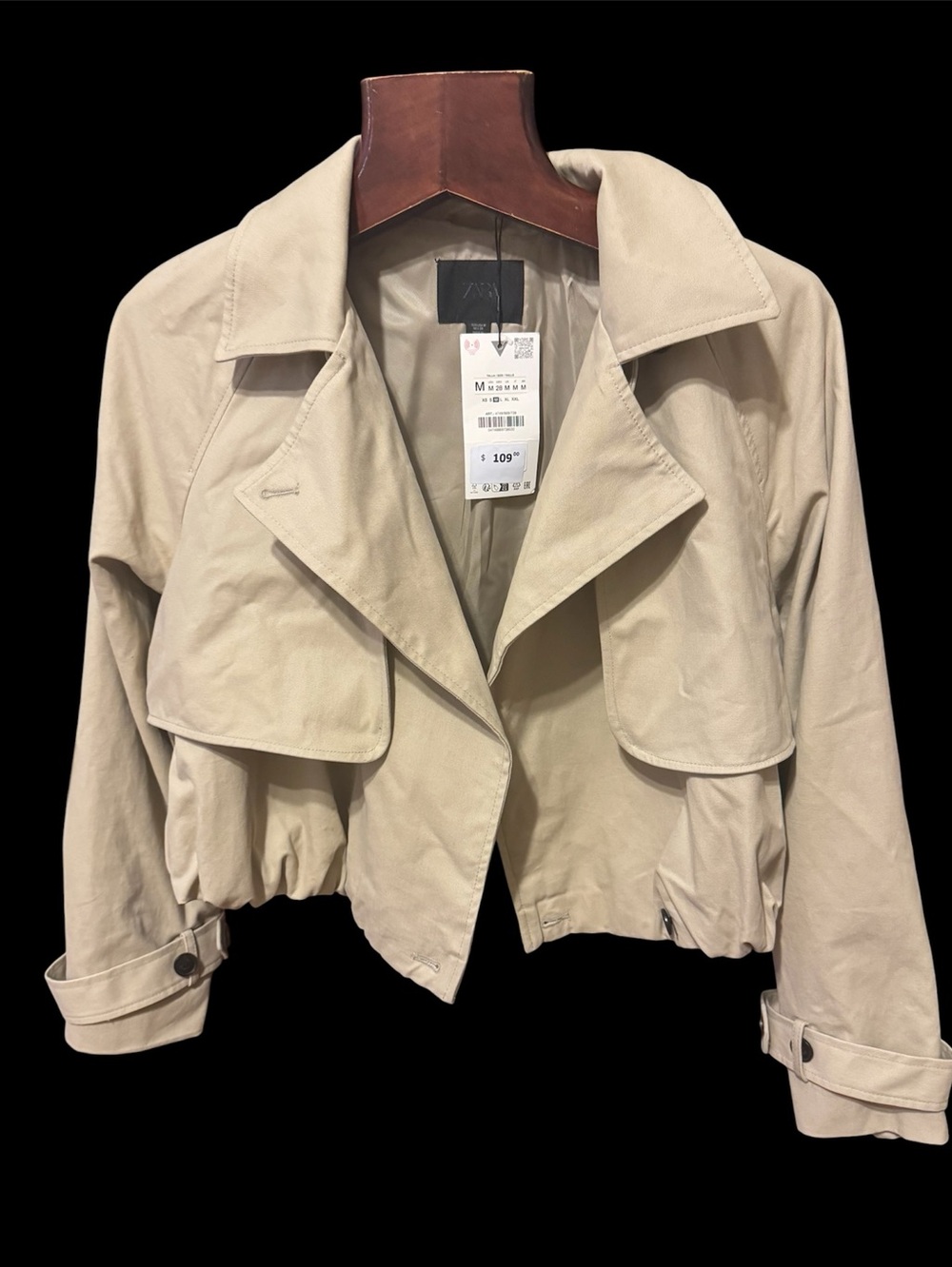 Zara Beige Cropped Trench Coat